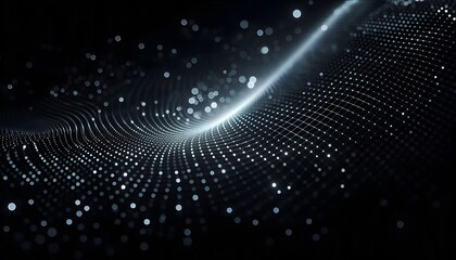 A black background with a soft pattern of tiny glowing dots, arranged in a futuristic grid formation, creating a sleek and modern technology feel.