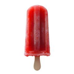 red Popsicle ice cream isolated on transparent background Generative Ai.