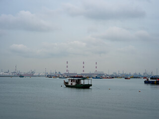 Boat in a harbour, Singapore