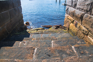 sandstone steps to ocean