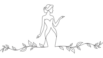 International women's day line art style vector illustration on transparent backgroud eps 10