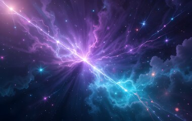 Naklejka premium Stunning Cosmic Explosion of a Spiral Galaxy with Radiant Nebulae, Interstellar Clouds, and Vibrant Space Elements in the Universe