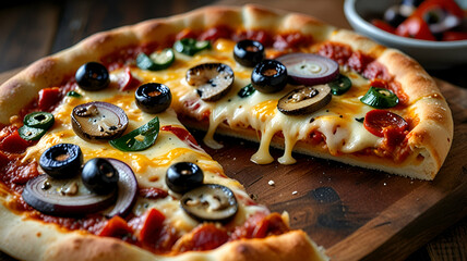 pizza with salami and cheese