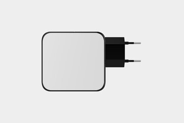 USB Charger Mockup Isolated On White Background. 3d illustration