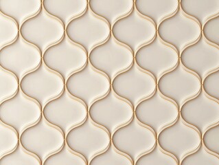 Fototapeta premium Elegant cream tiles with gold detailing create a luxurious pattern