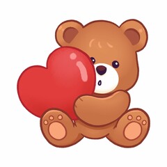Obraz premium teddy bear with heart