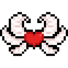 Pixel Art Heart With Angle Wings