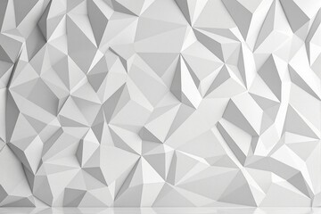 Abstract geometric white polygonal surface with sharp edges and contrasting light gray facets. Minimalistic design on a neutral background, concept of modernity. Ai generative