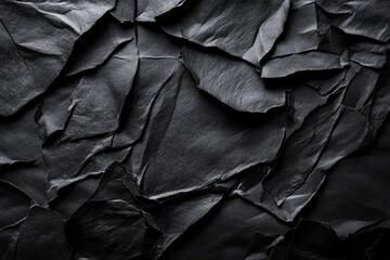 Obraz premium Textured Black Paper with Crumpled and Wrinkled Details