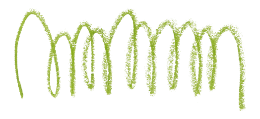green pencil strokes isolated on transparent background
