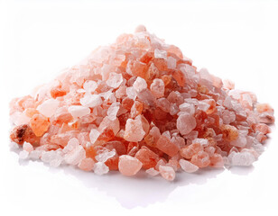 Himalayan Pink Salt – Crystals in the white background studio shot 