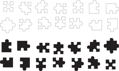 set of icons puzzles