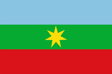 Flag of the municipality of Planeta Rica (Cordoba). Vector illustration © PATTASUWANNAKORN