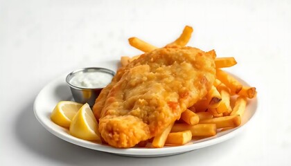 Crispy Fried Fish and Chips with Tartar Sauce