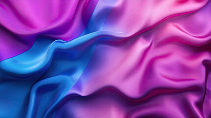 Obraz premium Smooth Satin Fabric with Shades of Pink and Blue Waves