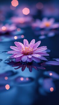 Sparkling and glittering effects on aster petals
