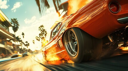 Classic Muscle Car Speed, Sunset Race