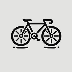 Fototapeta premium Bicycle silhouette in black on a white background