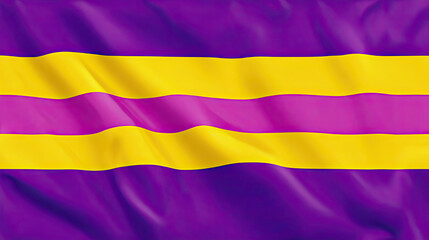 Obraz premium Vibrant Waving Flag with Purple and Yellow Stripes Design