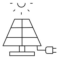 Simple solar energy line icon