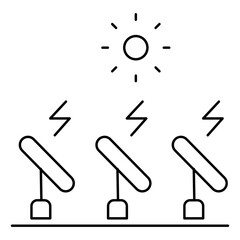 Simple solar energy line icon