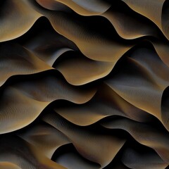 Naklejka premium Abstract Gold Brown Wavy Seamless Pattern Background Texture
