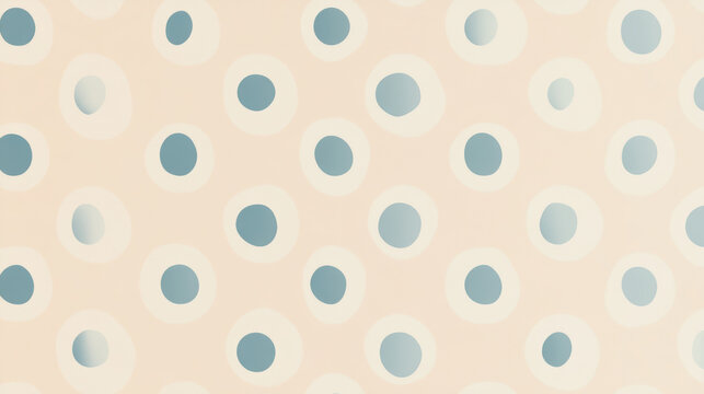 Soft pastel polka dots pattern with evenly spaced blue circles on beige background, creating calm and minimalistic design - Powered by Adobe