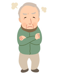 高齢男性　表情ポーズ　シニア　高齢者　後期高齢者