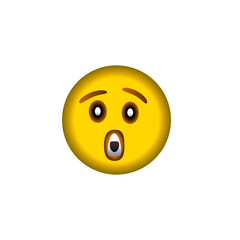 yellow shocking emoji vector or graphics