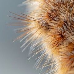 Obraz premium Fuzzy Discoveries: A Close-Up Exploration of a Caterpillar's Intricate Fur Patterns