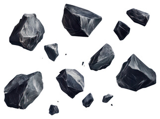 PNG Group of dark rocks art anthracite minimalist.