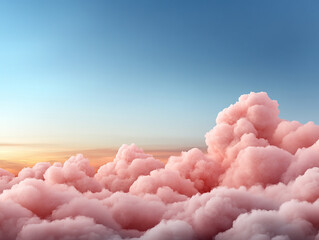 Beautiful pink clouds at sunset over a clear sky