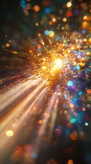 Fototapeta premium Abstract Background with Bokeh Lights and Shimmering Stars