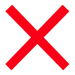 シンプルなバツのイラスト　レッド