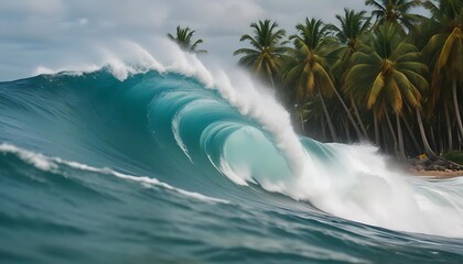 wave breaking on the beach