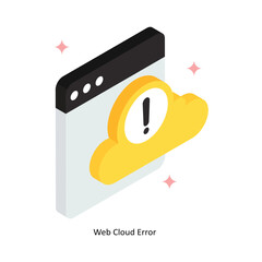 Web Cloud Error Vector Filled Icon Style. Eps 10 File
