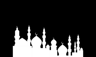 Vector Illustration White Mosque Background
