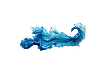 Blue water wave isolated on white background with clipping path