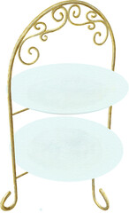 アフタヌーンティーに使われるケーキスタンドのイラスト素材