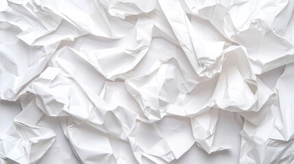Obraz premium Crumpled white paper texture background; design element