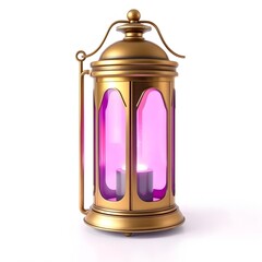 Golden Lantern with Purple Glow A Symbol of Warmth and Elegance