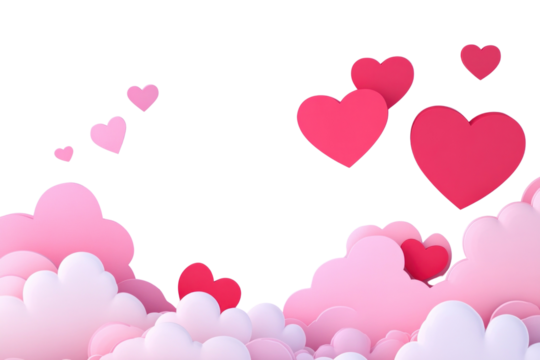 PNG Valentine's background romantic hearts. - Powered by Adobe