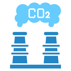 Emissions dual tone blue color icon. use for modern concept, print, UI, UX kit, web and app development. Vector EPS 10, related to business, green industry, eco friendly and economy .