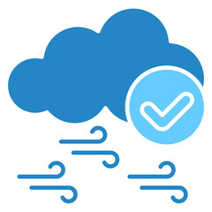 Air Quality dual tone blue color icon. use for modern concept, print, UI, UX kit, web and app development. Vector EPS 10, related to business, green industry, eco friendly and economy .
