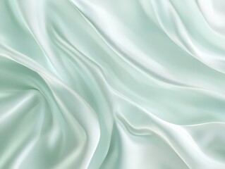 Obraz premium Elegant pastel mint green fabric abstract background textile image soft environment close-up view smooth texture