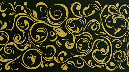 Gold Swirl Pattern on Dark Background