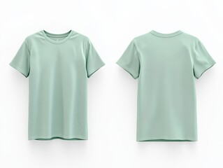 Fototapeta premium Front and back view mockup of casual t-shirt studio setting apparel design minimalist environment