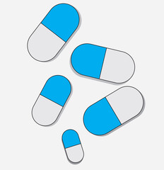 Print  Pills icon vector set. Simple and editable pills icons Medicament and pharmaceutical symbol. 1176