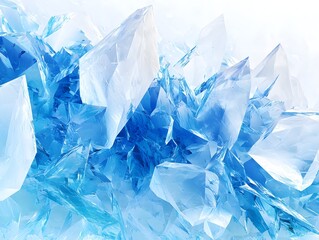 Obraz premium Mesmerizing Fractal Ice Patterns in Breathtaking Blue Hues