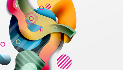 Obraz premium Abstract background - Lines circles and liquid shapes